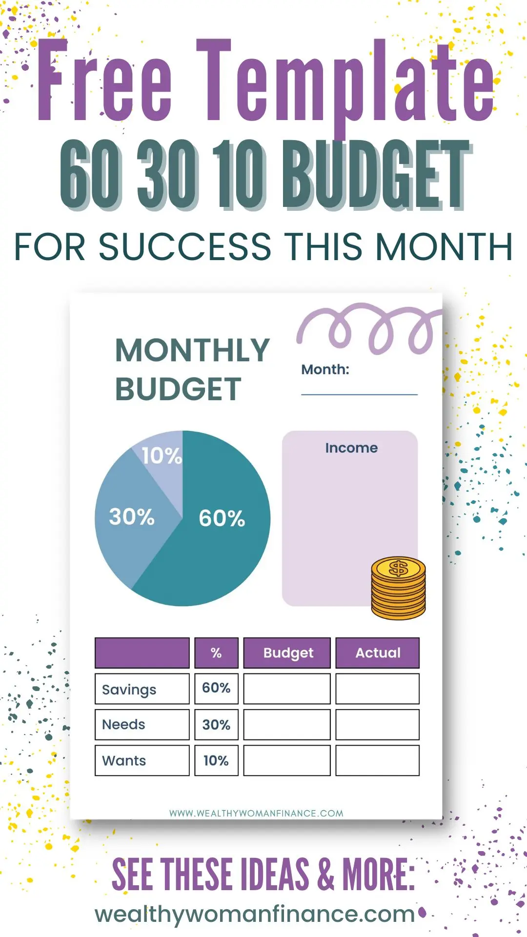 60 30 10 rule budget pin free template