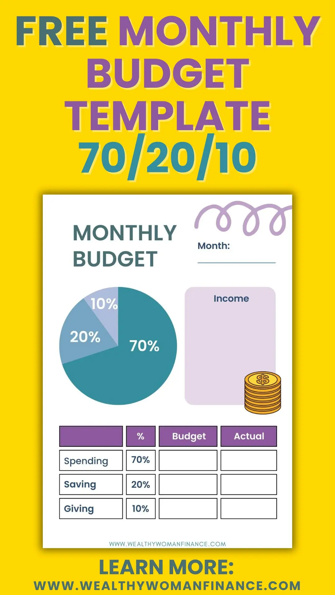 70 20 10 rule budget pin