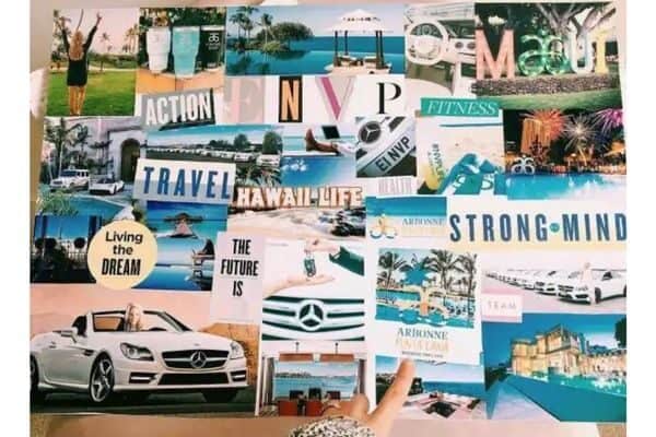 motivational money finance vision boards to attract and manifest