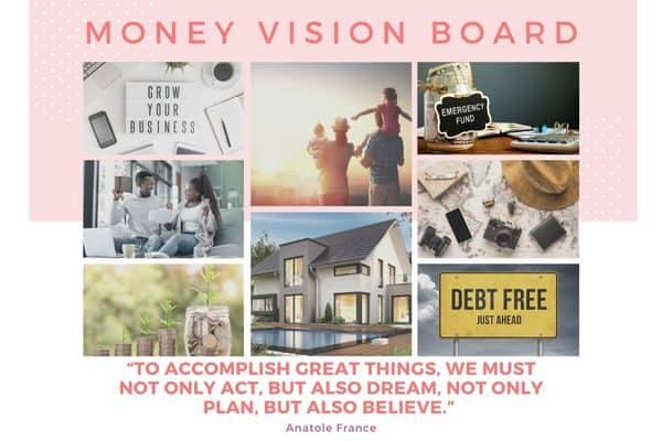 finance debt free money vision boards