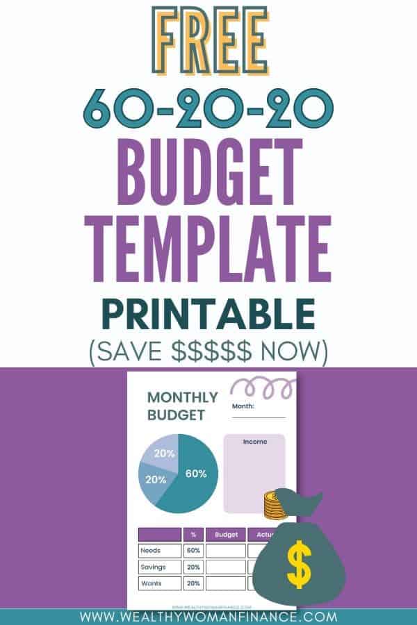 60 20 20 budget rule template pin