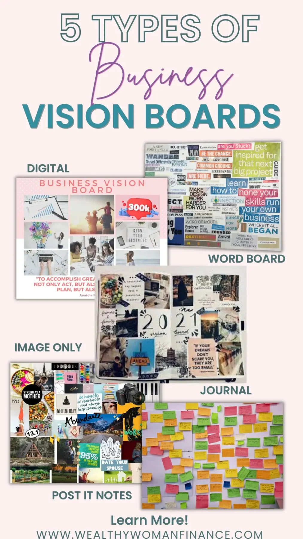 dream board examples for small businesses pin