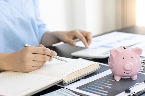 woman working at desk