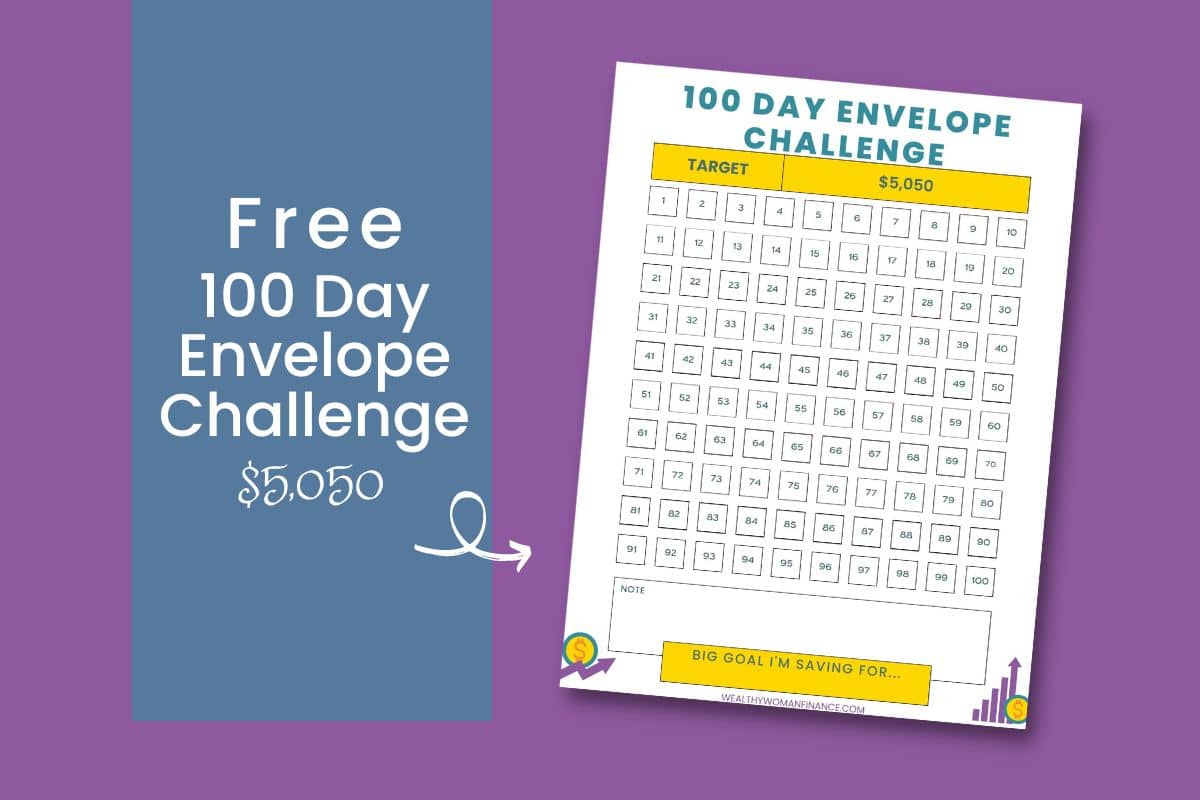 100 day envelope challenge chart free printable