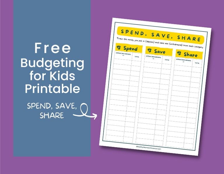 featured image; budgeting free printable worksheet for kids