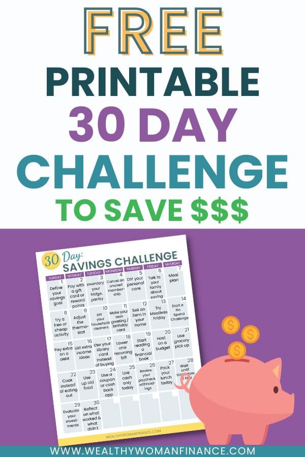 How to save money in 30 days with the free challenge printable