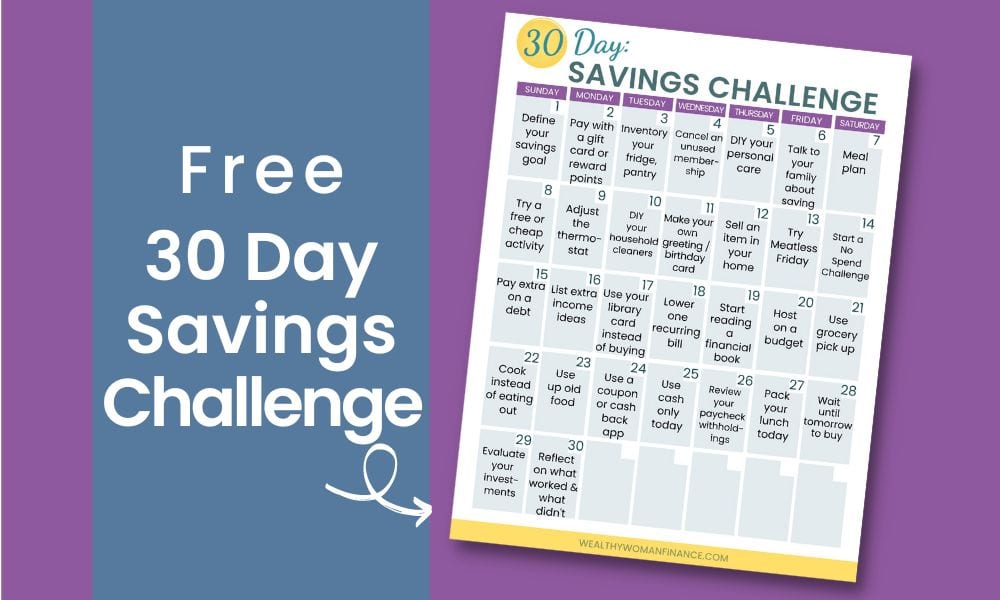 30 Day Savings Challenge Free Printable (Save Big $ in 2024)