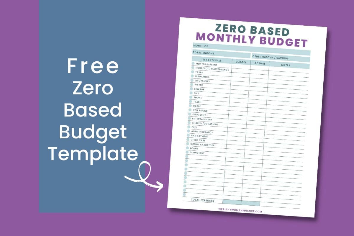 Zero based monthly budget template example: free printable tracker