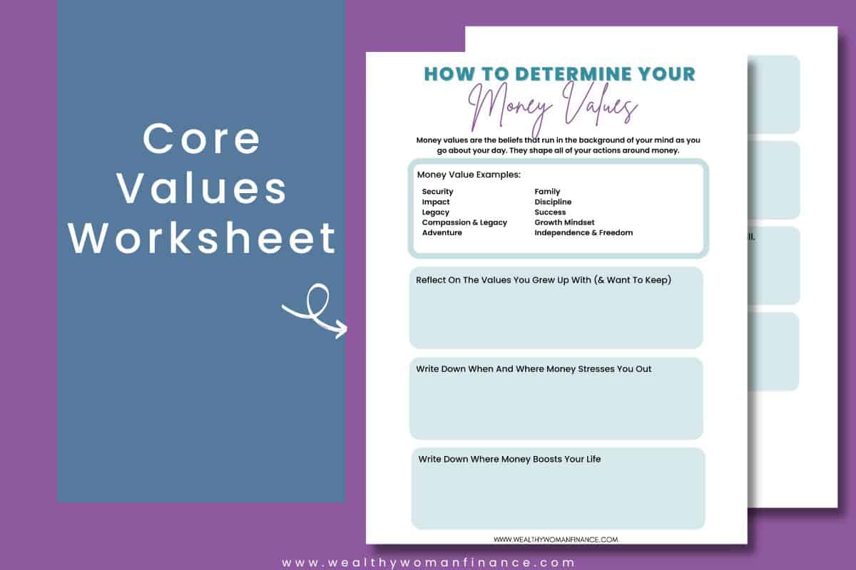 core values worksheet pdf printable