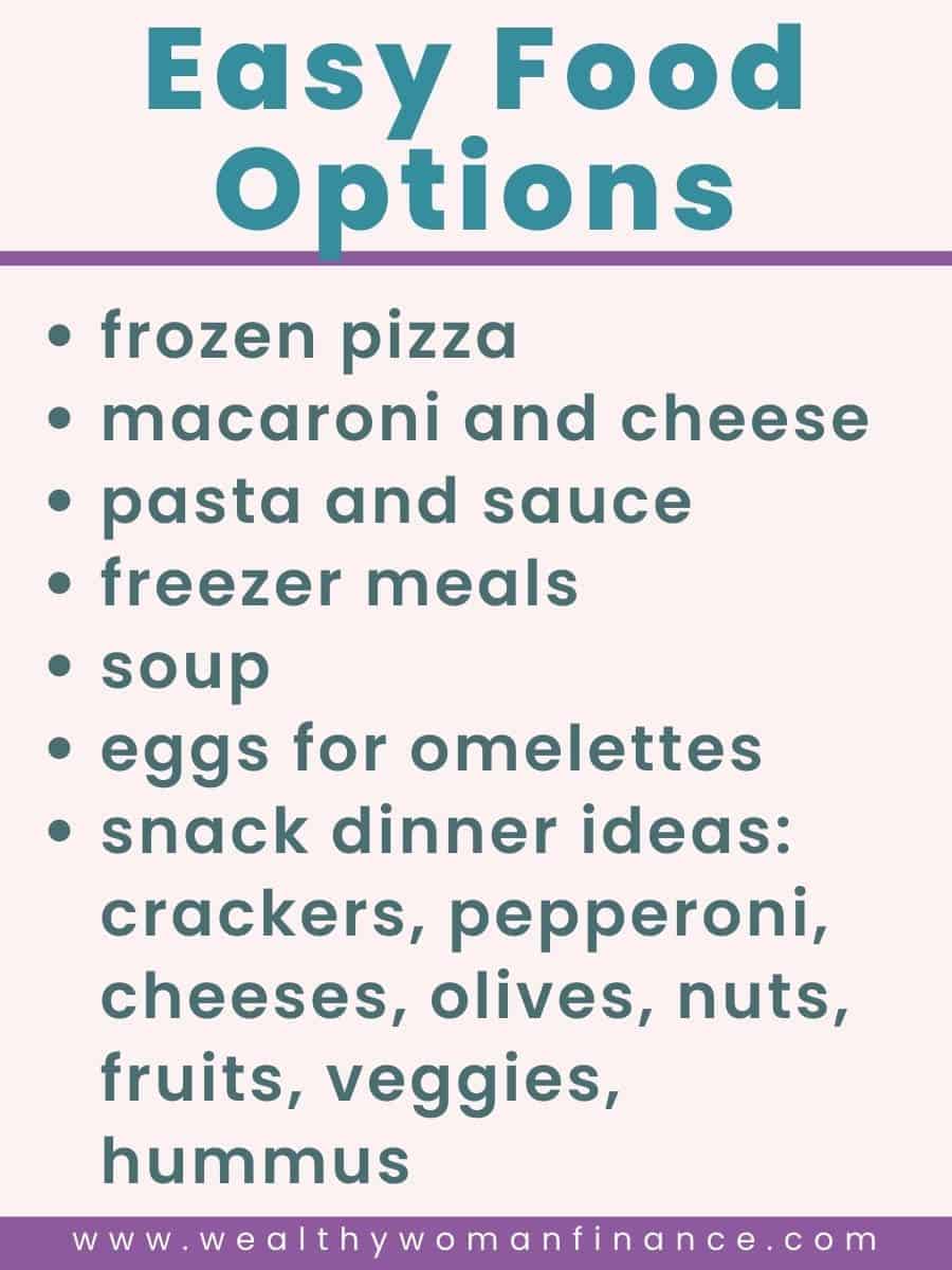 monthly family meal plan ideas on a budget; menu template