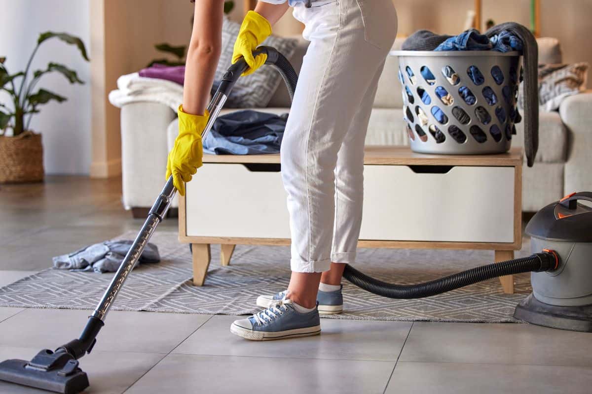 woman cleaning