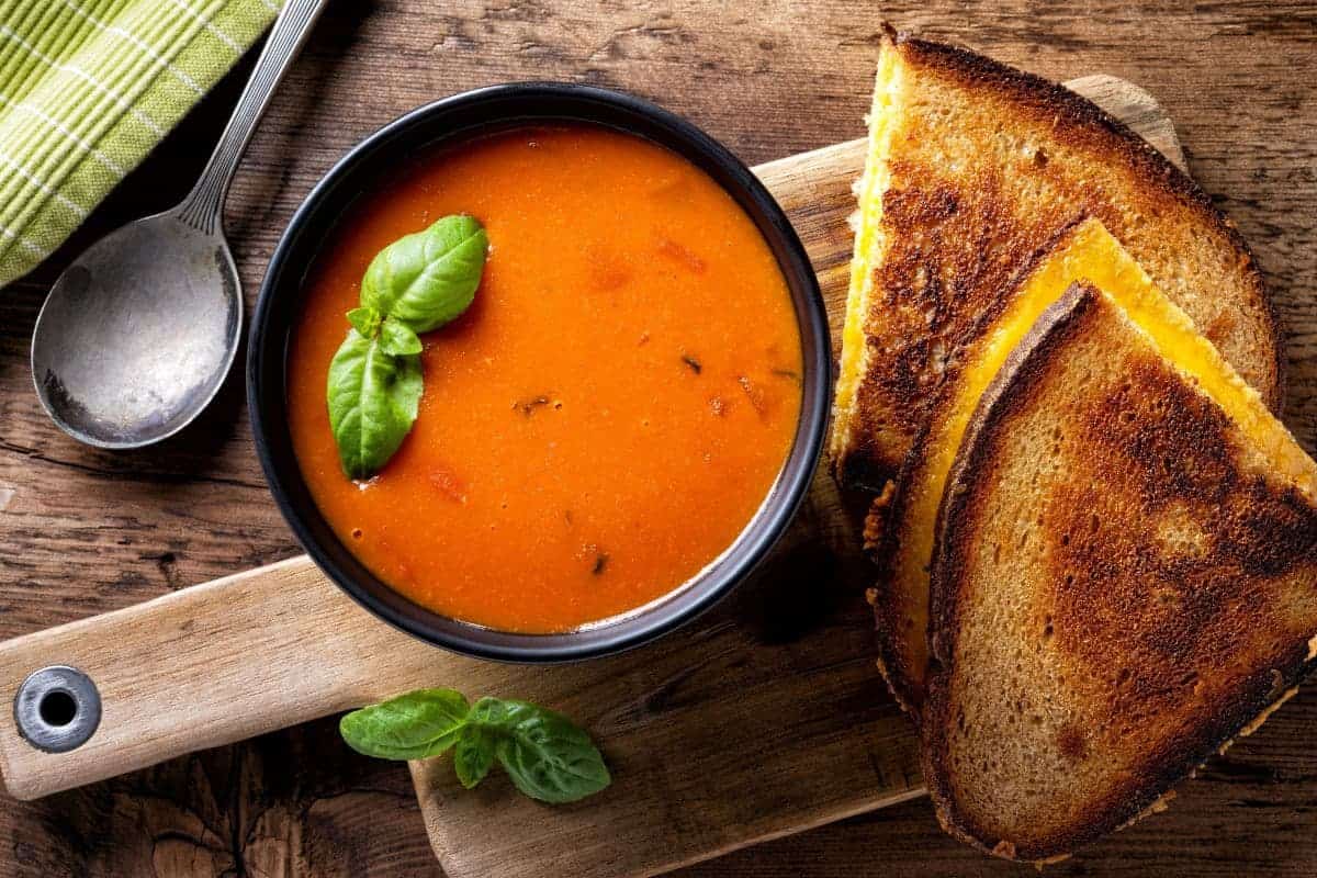 tomato soup and grilled cheese: frugal meals for families, large and small