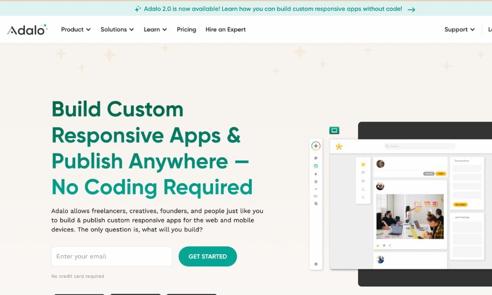 Adalo, build a no code app. Great passive income ideas for students online