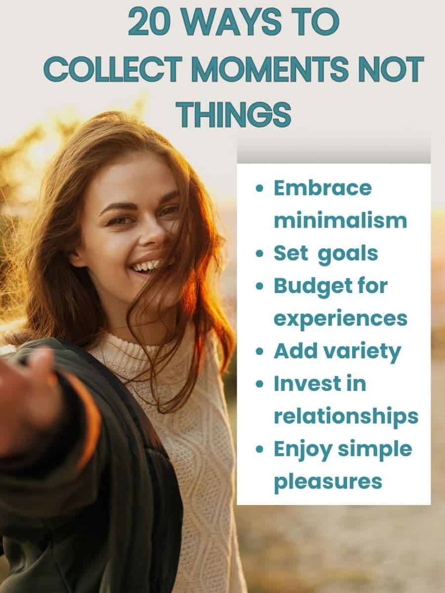 title pin; reasons to collect memories not things