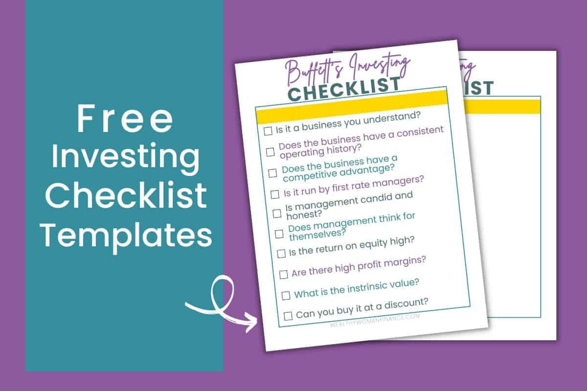 free investing checklist template printable inspired by Warren Buffett