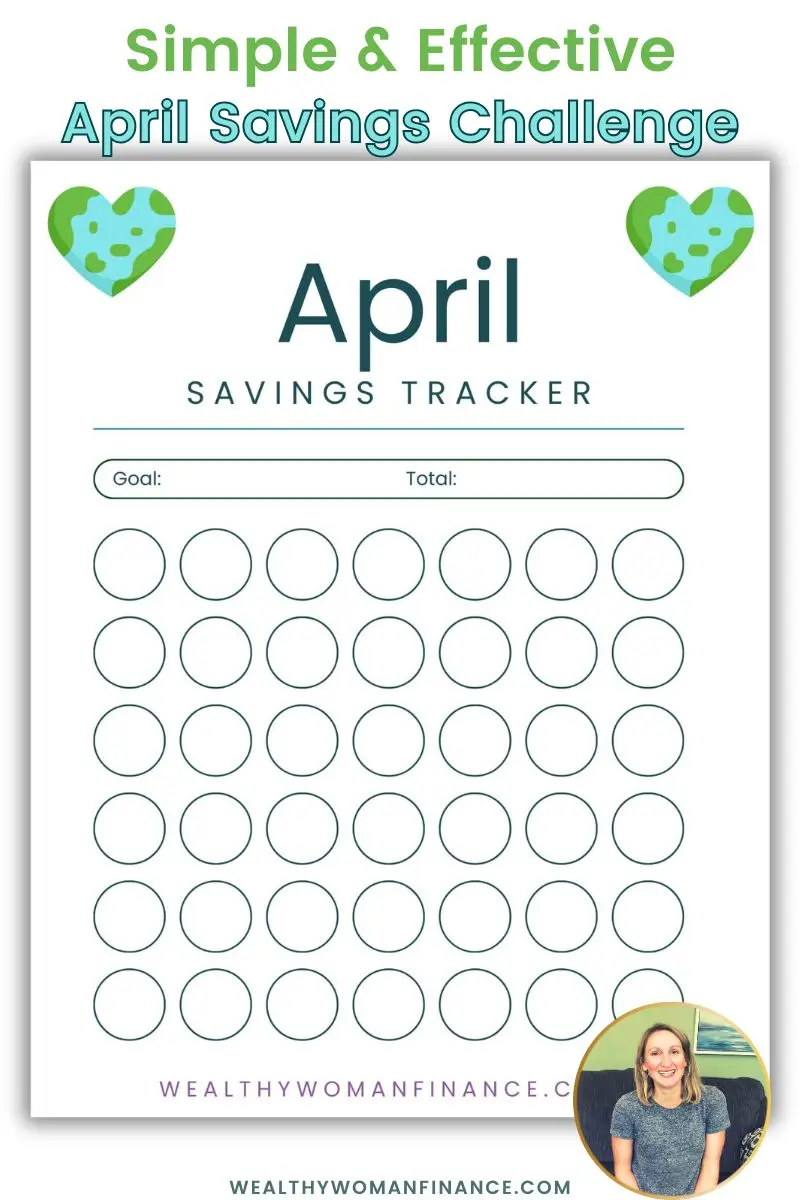 April savings tracker, challenge to save money