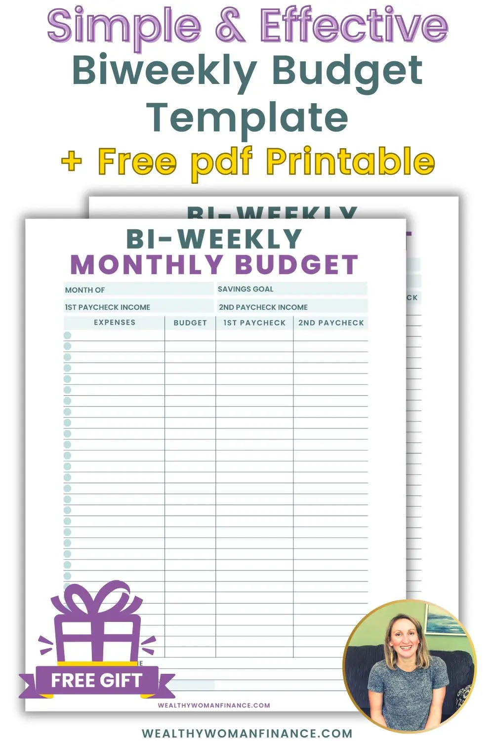 biweekly budget template monthly pdf printable tracker