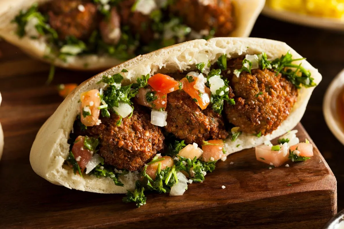 falafel pita; vegetarian cheap dinner ideas