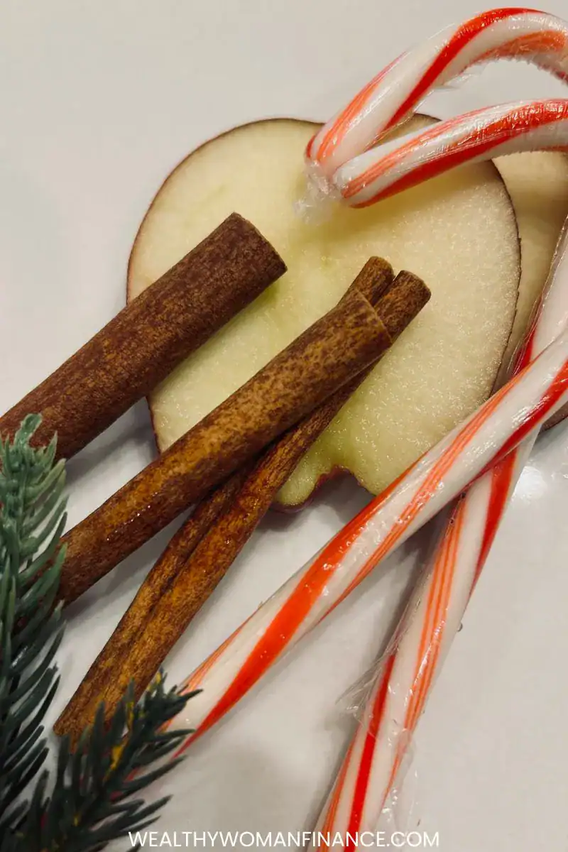 peppermint, cinnamon sticks, and pine