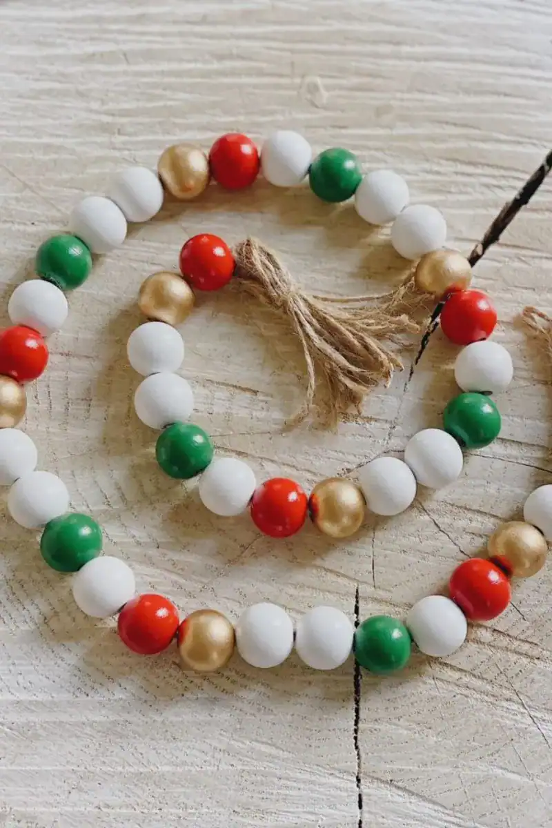 wood bead garland