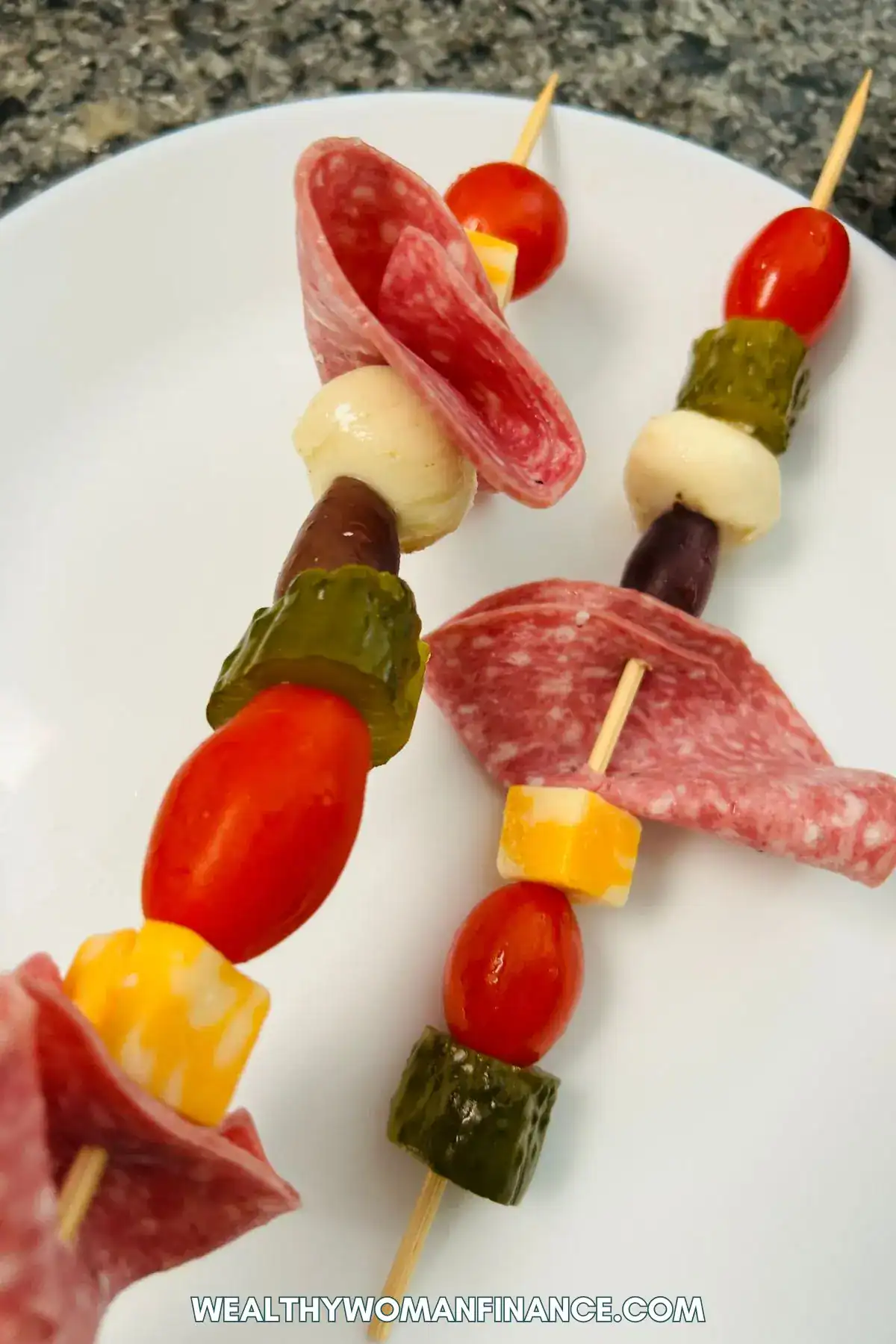charcuterie skewers for Thanksgiving appetizers, Christmas dinner appetizers