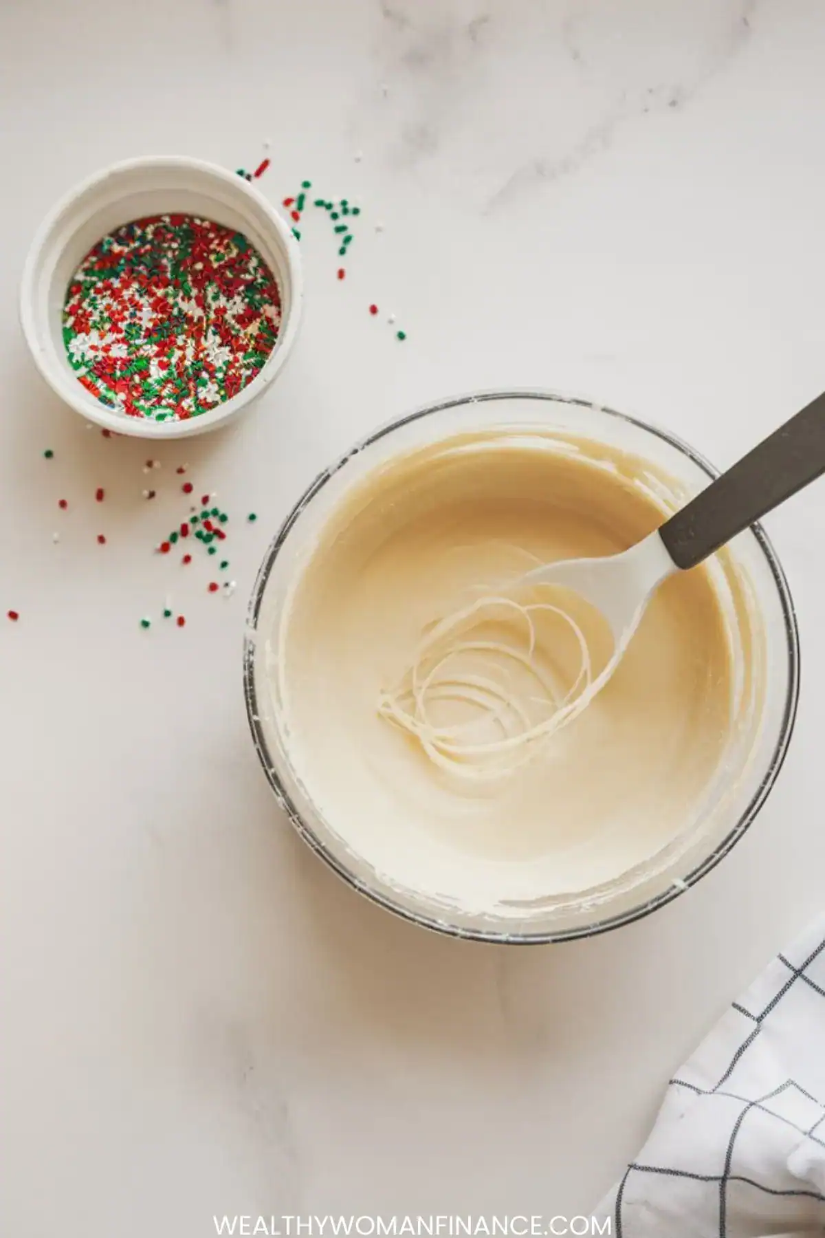 white chocolate and sprinkles