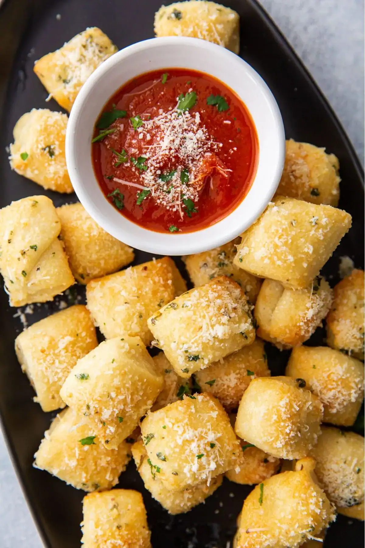 parmesan pizza bites; easy Christmas appetizers for kids
