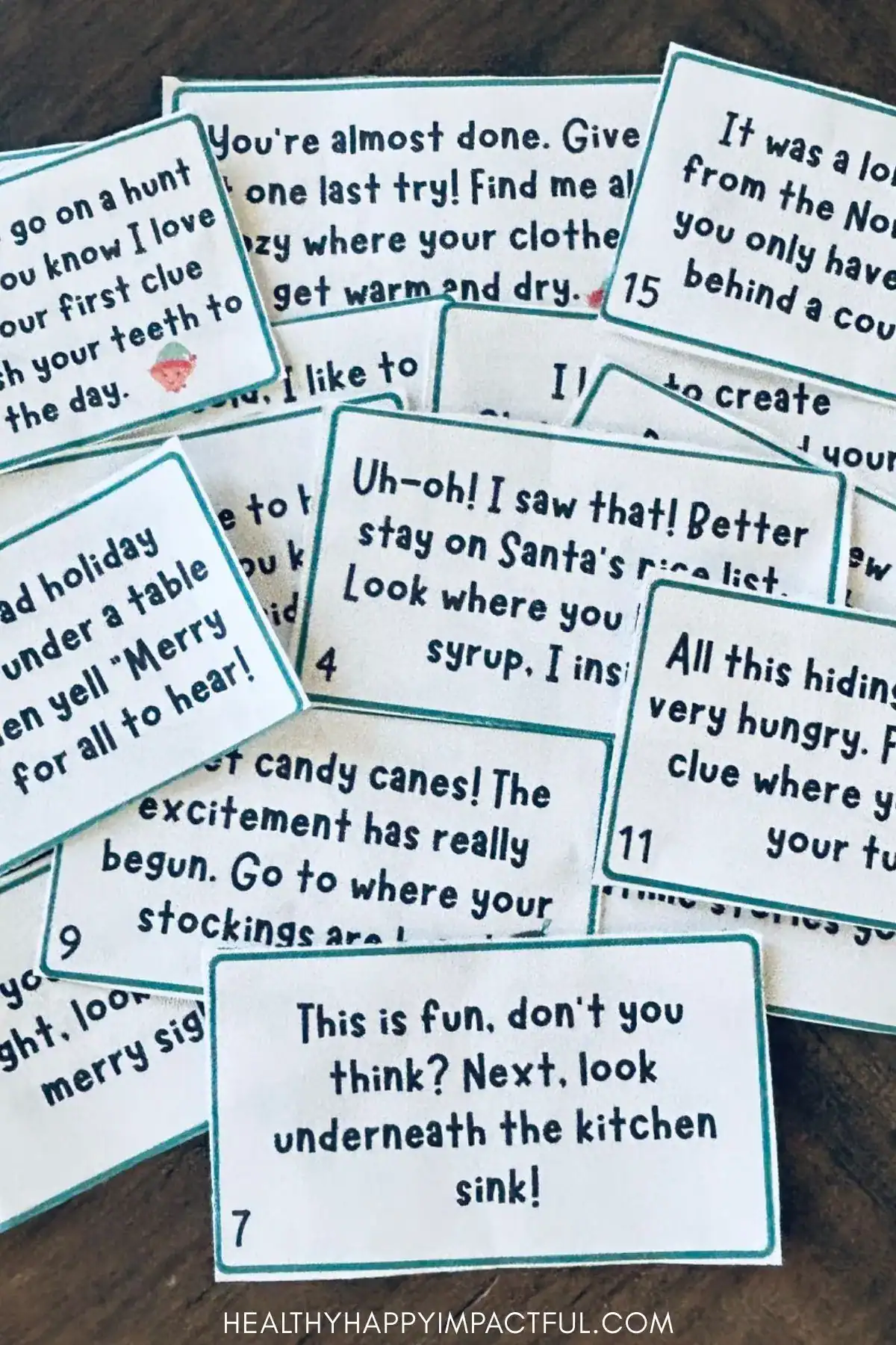 scavenger hunt; gift card games for Christmas for kids and families