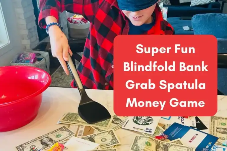 blindfold bank grab spatula money and gift card game; Christmas
