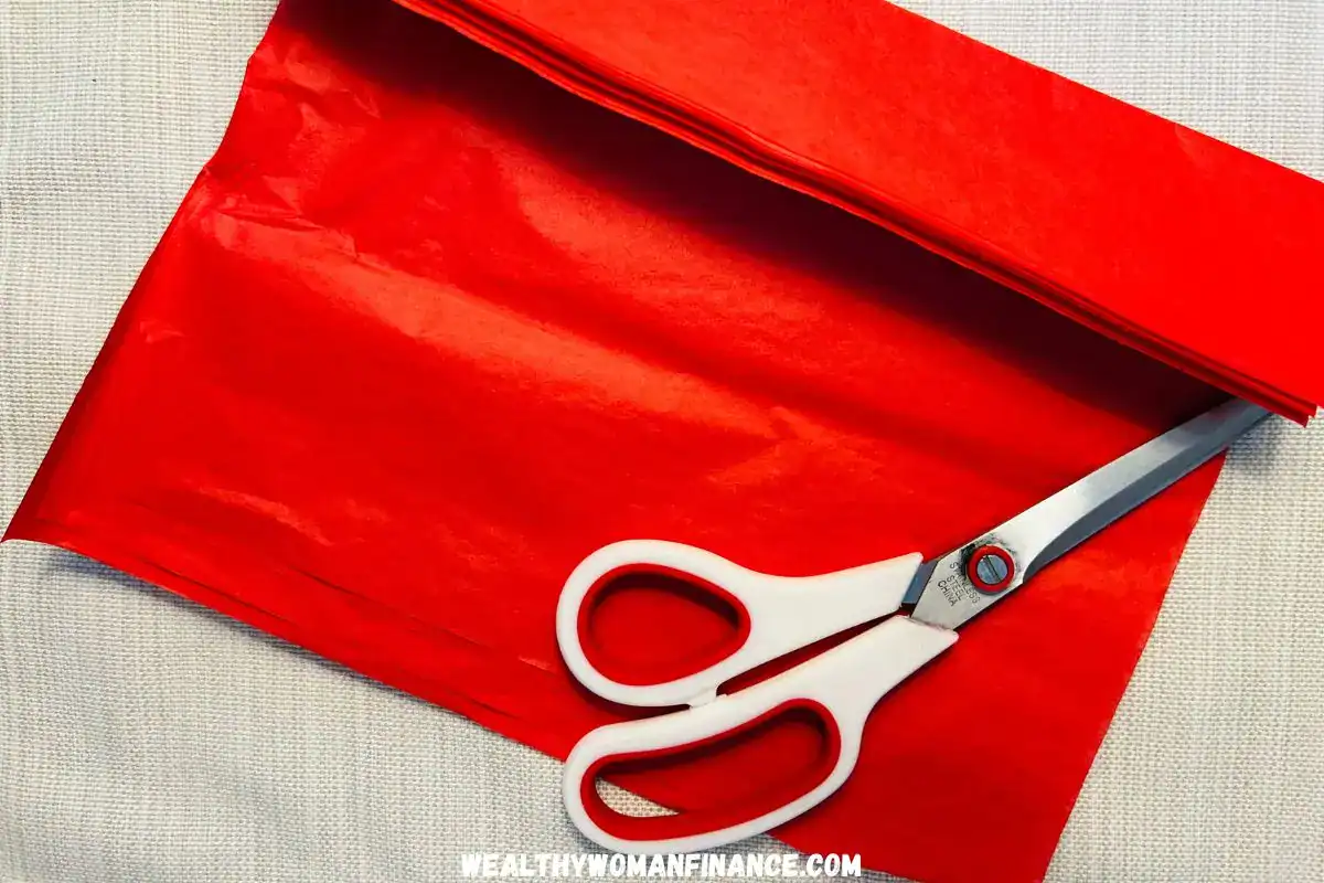 tissue paper, scissors