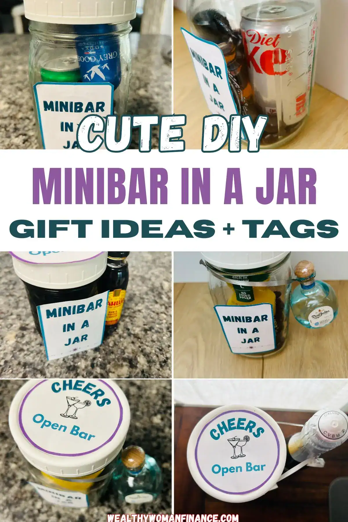mini bar in a jar gifts and free printable pdf
