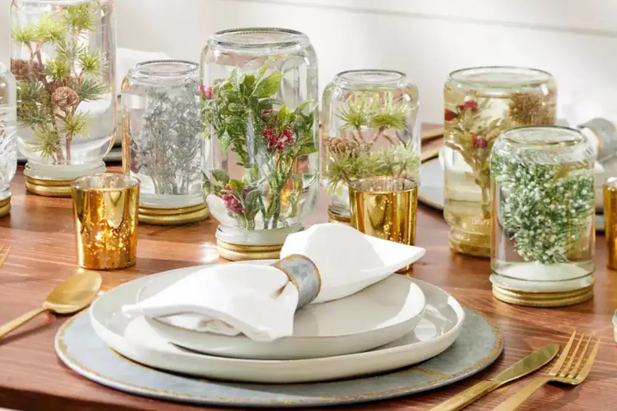 diy mason jars tablescape