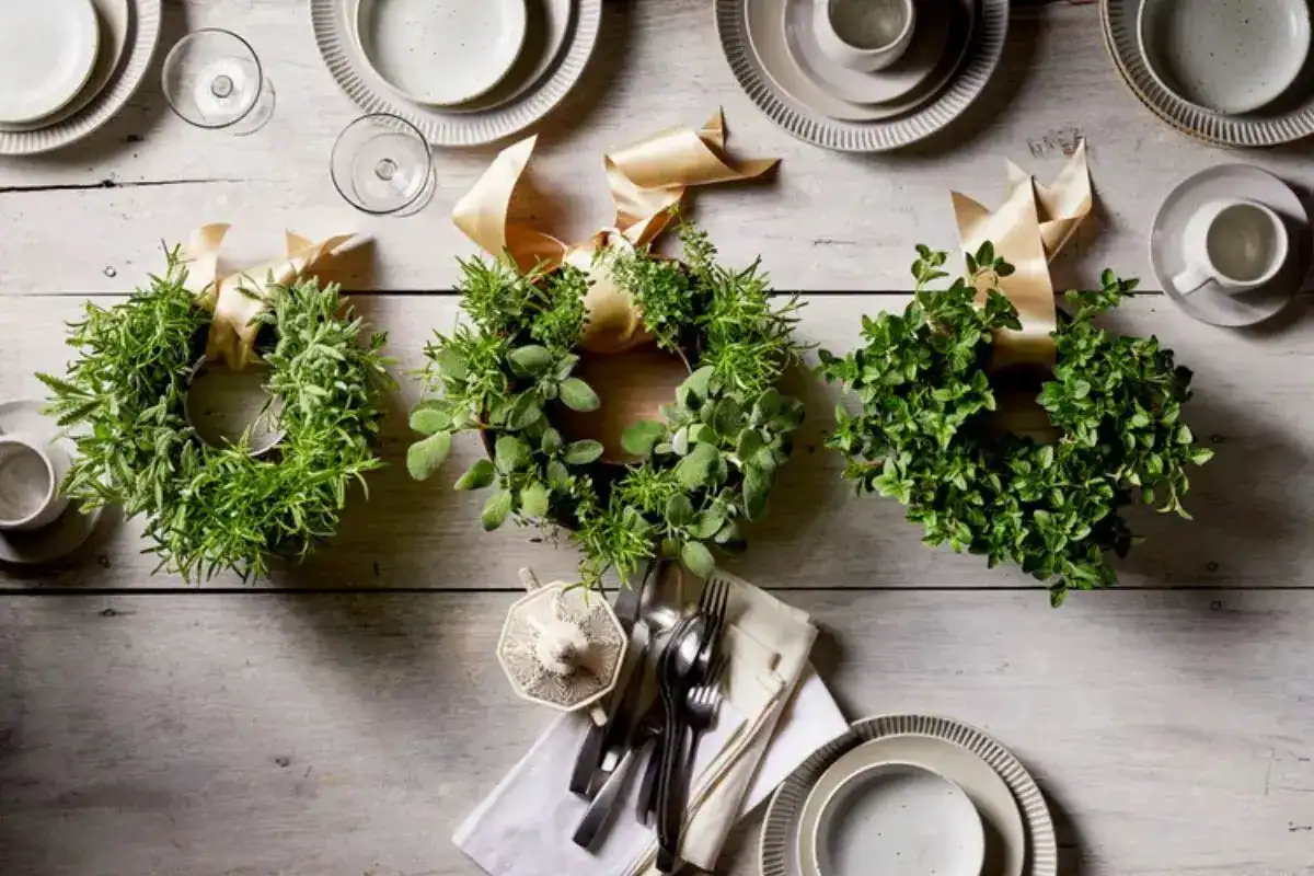 herbs Christmas centerpieces