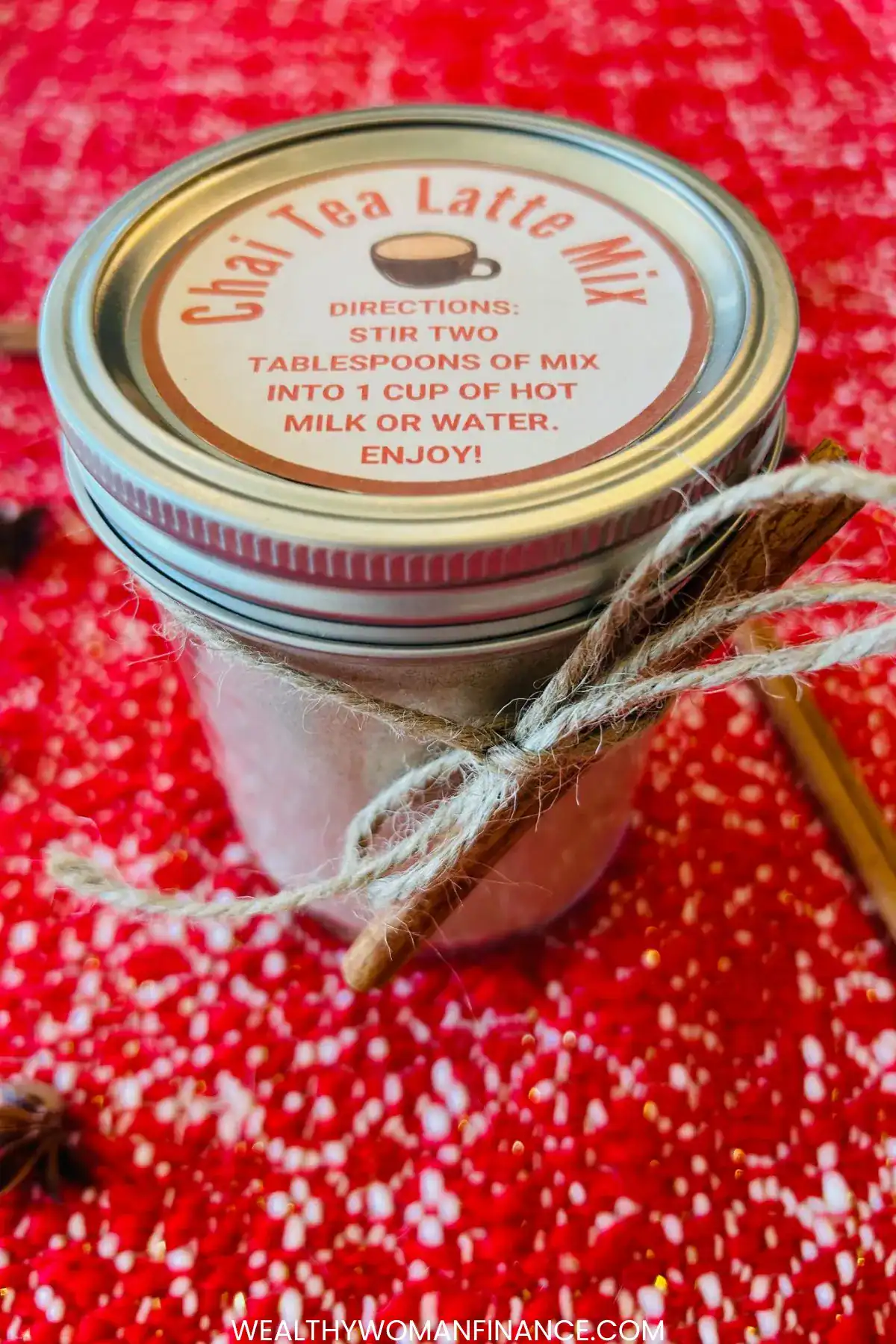chai tea latte mix gift in a jar