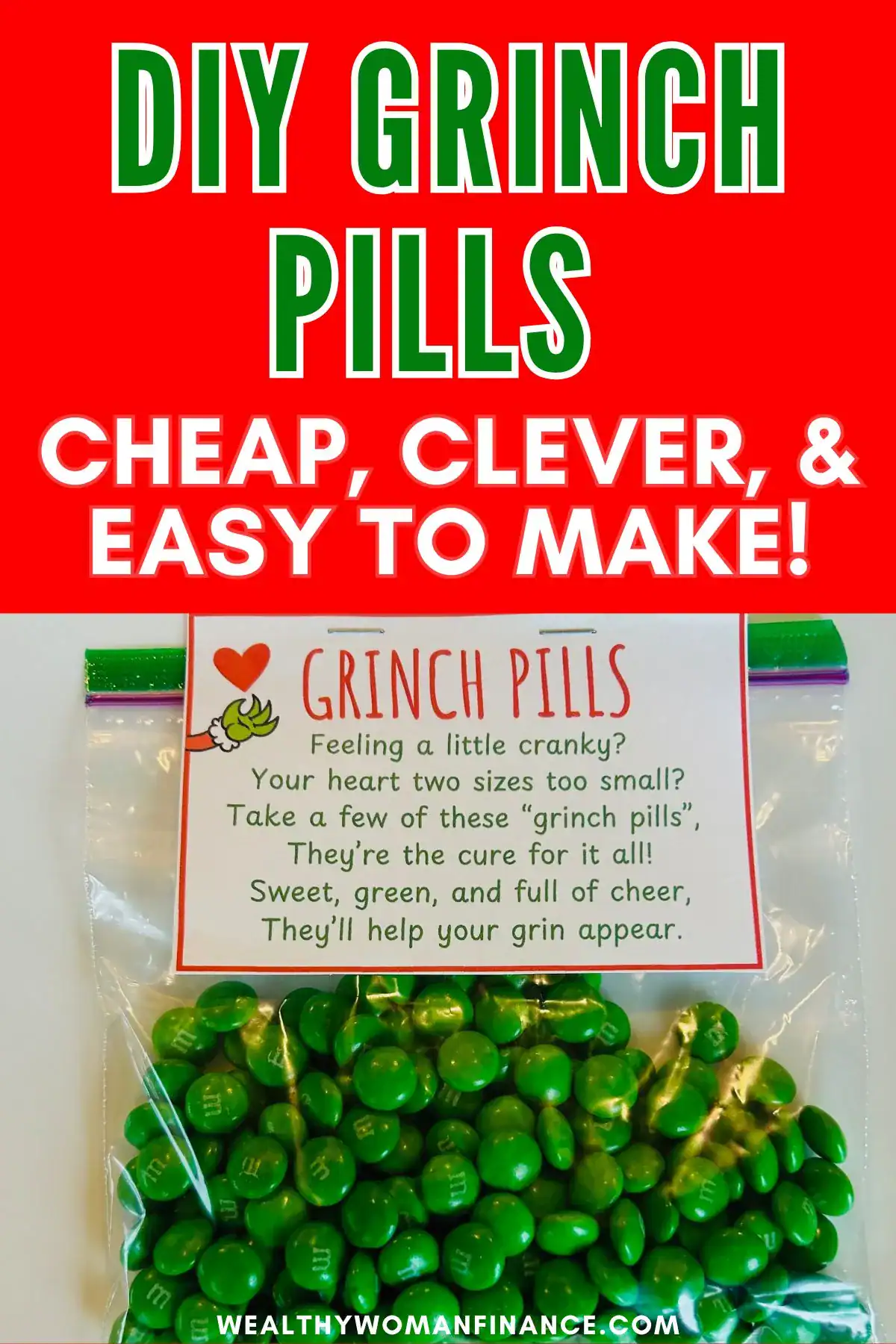 DIY grinch pills gag gift free printable label tag