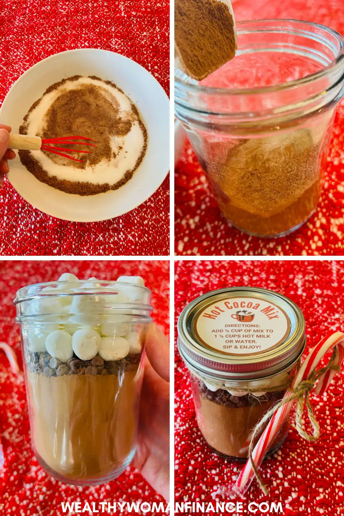 hot cocoa mix in a jar recipe gift ideas for Christmas homemade