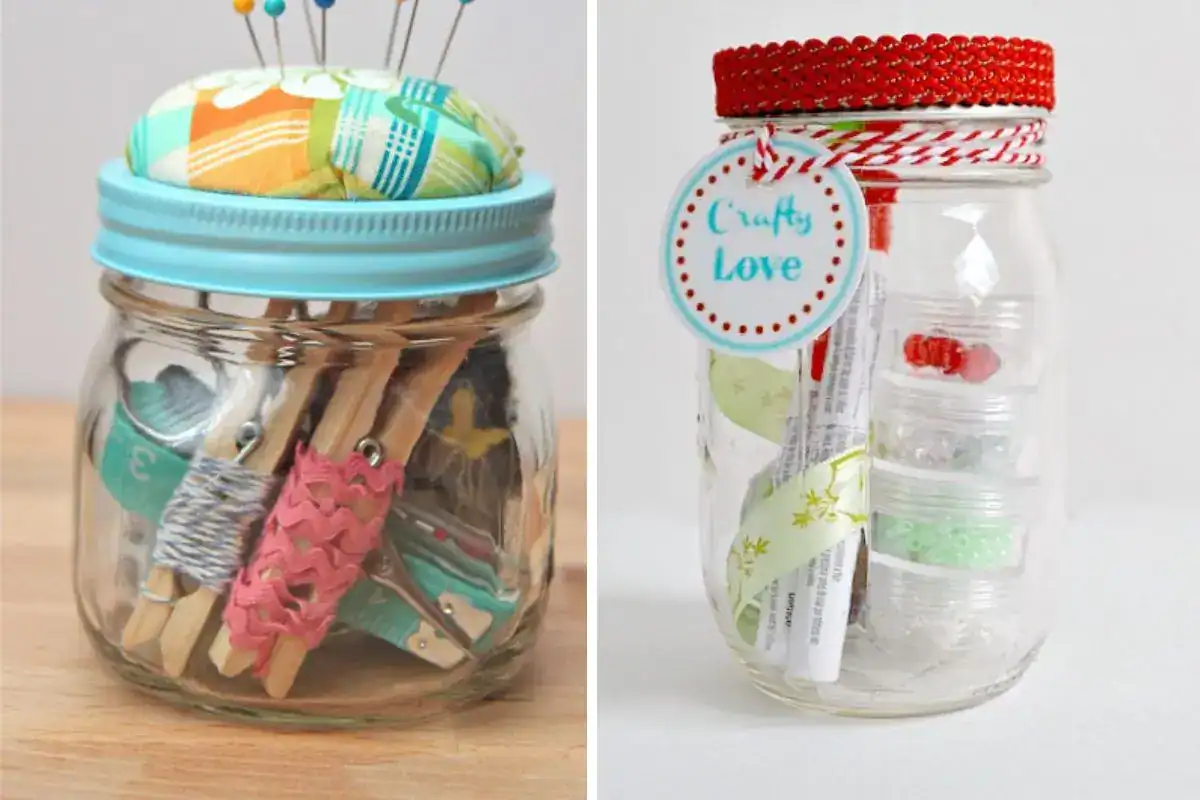 crafters jar gift, mason jar gift ideas for friends and family