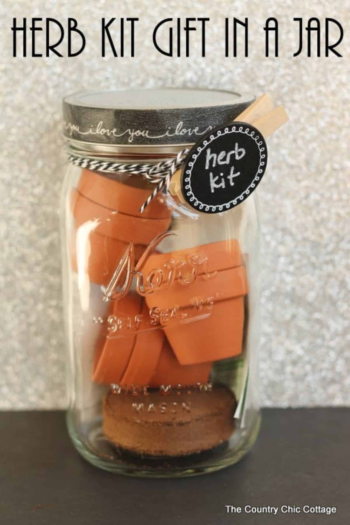 herb kit in a jar gift idea