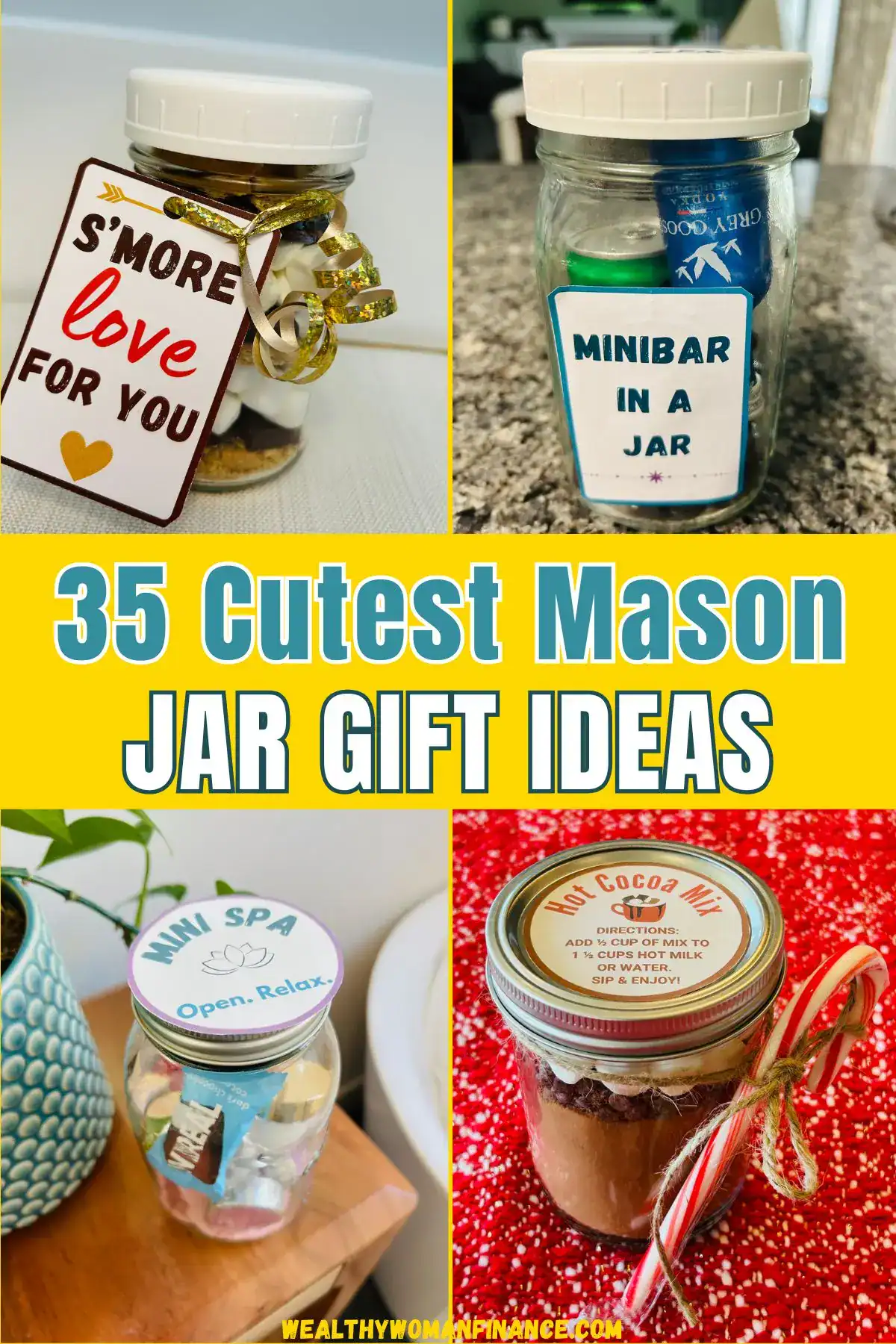 gift in a jar ideas, mason jar gifts, not food, food recipe mixes