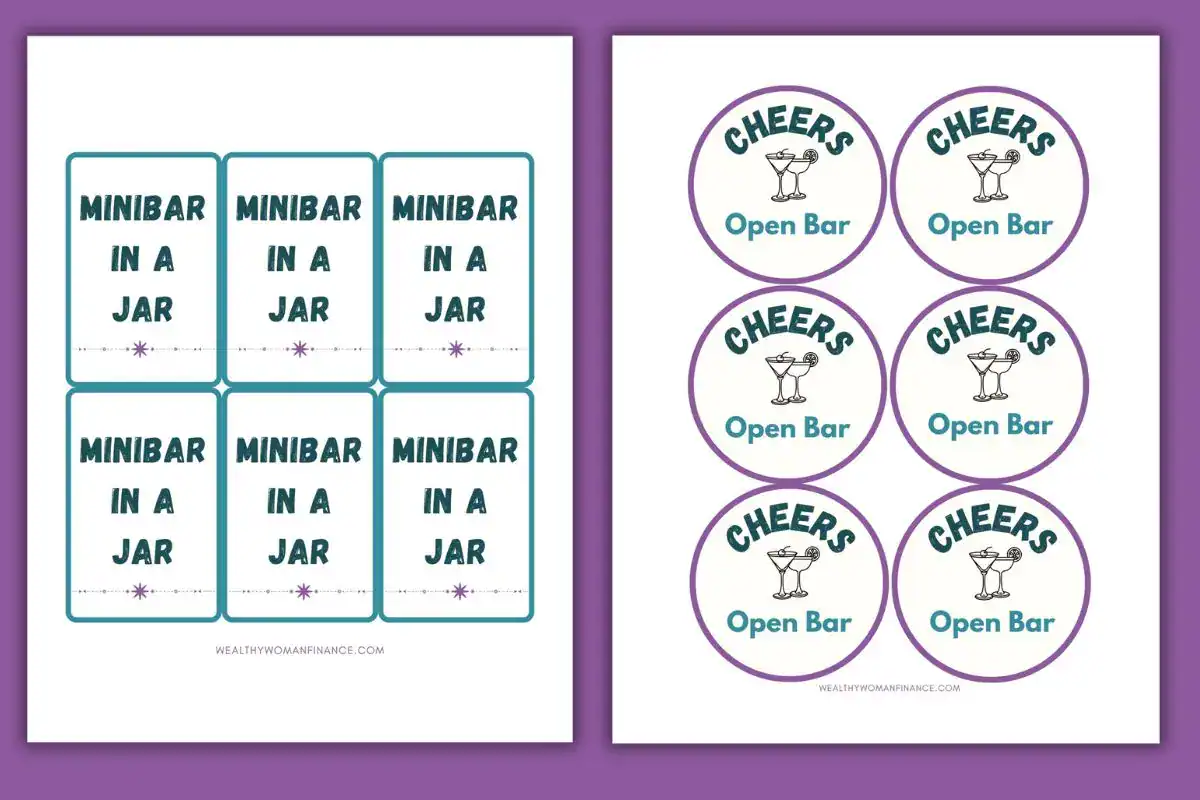 free printable tags for mini bar in a jar