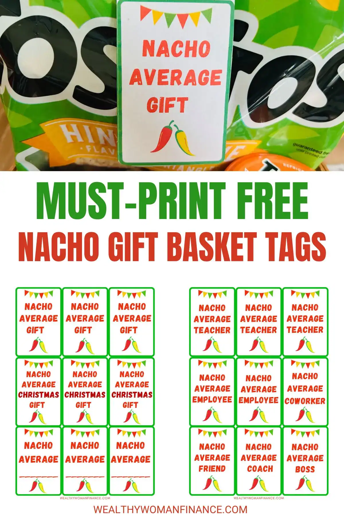 nacho average gift basket printable tags gift; neighbor; teacher; principal; nurse; employee; boss