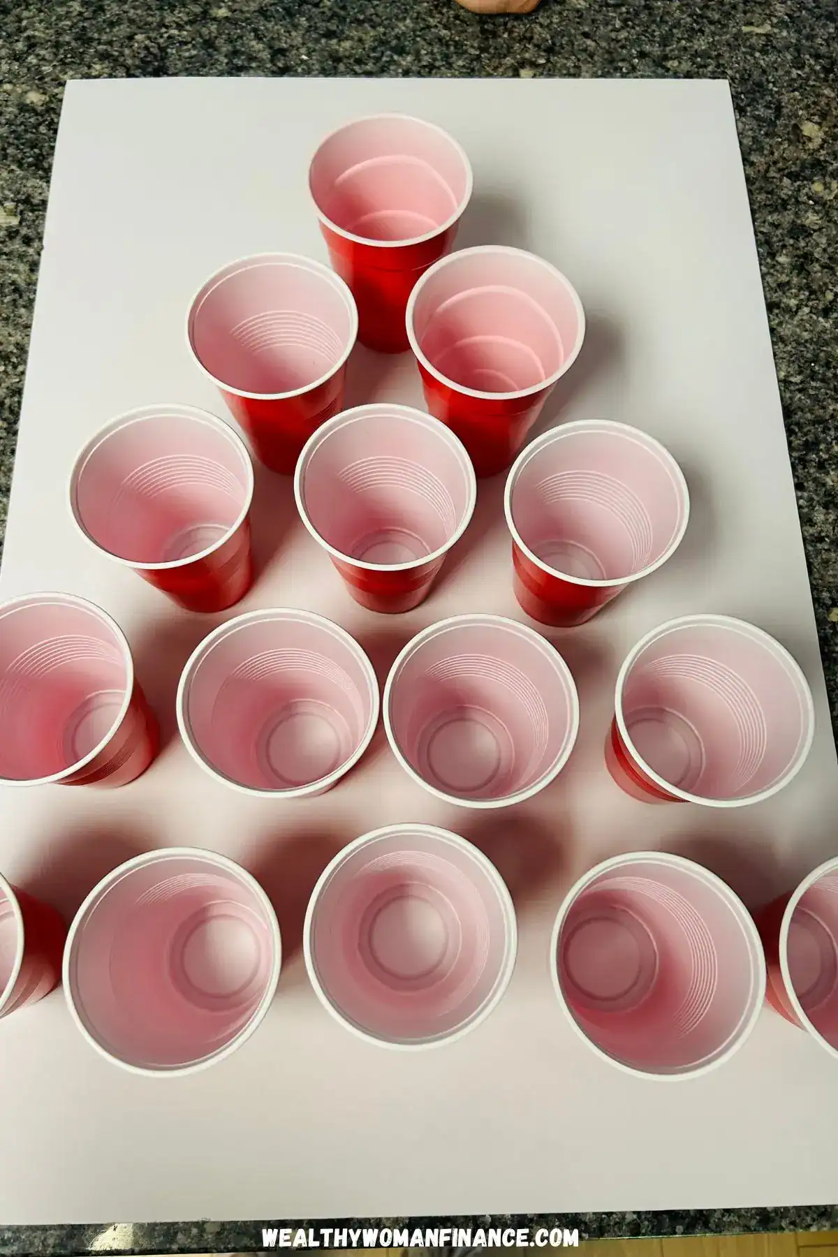 cups in the shape of a Christmas tree