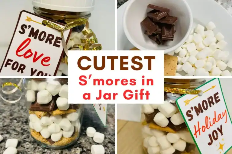 s'mores in a mason jar gift idea, free printable tags