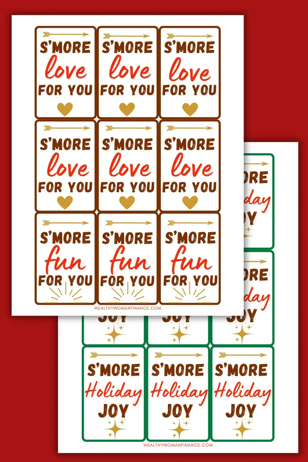 free printable pdf tags for s'mores in a jar gifts