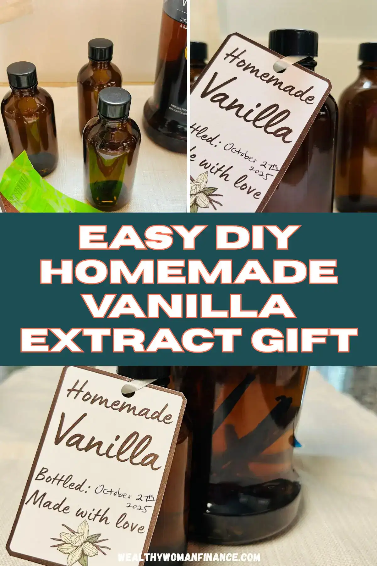 diy easy homemade vanilla extract gift idea for Christmas, birthdays, friends, family, teachers