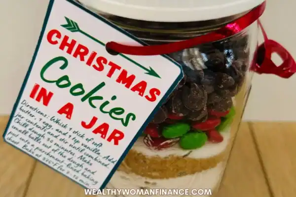 cookies mix in a jar gift idea for Christmas, birthday