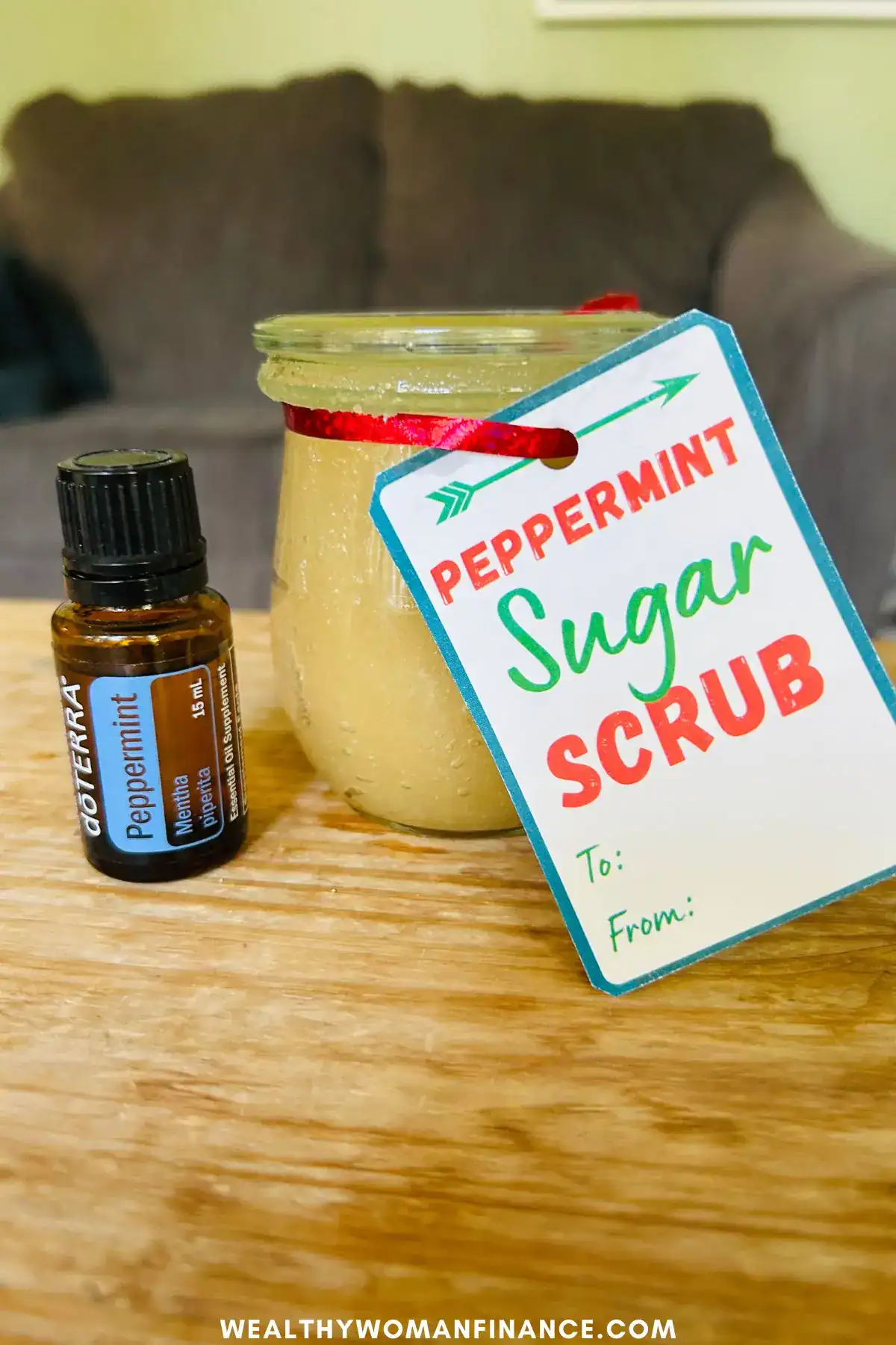 Christmas gifts peppermint sugar scrub diy easy cheap