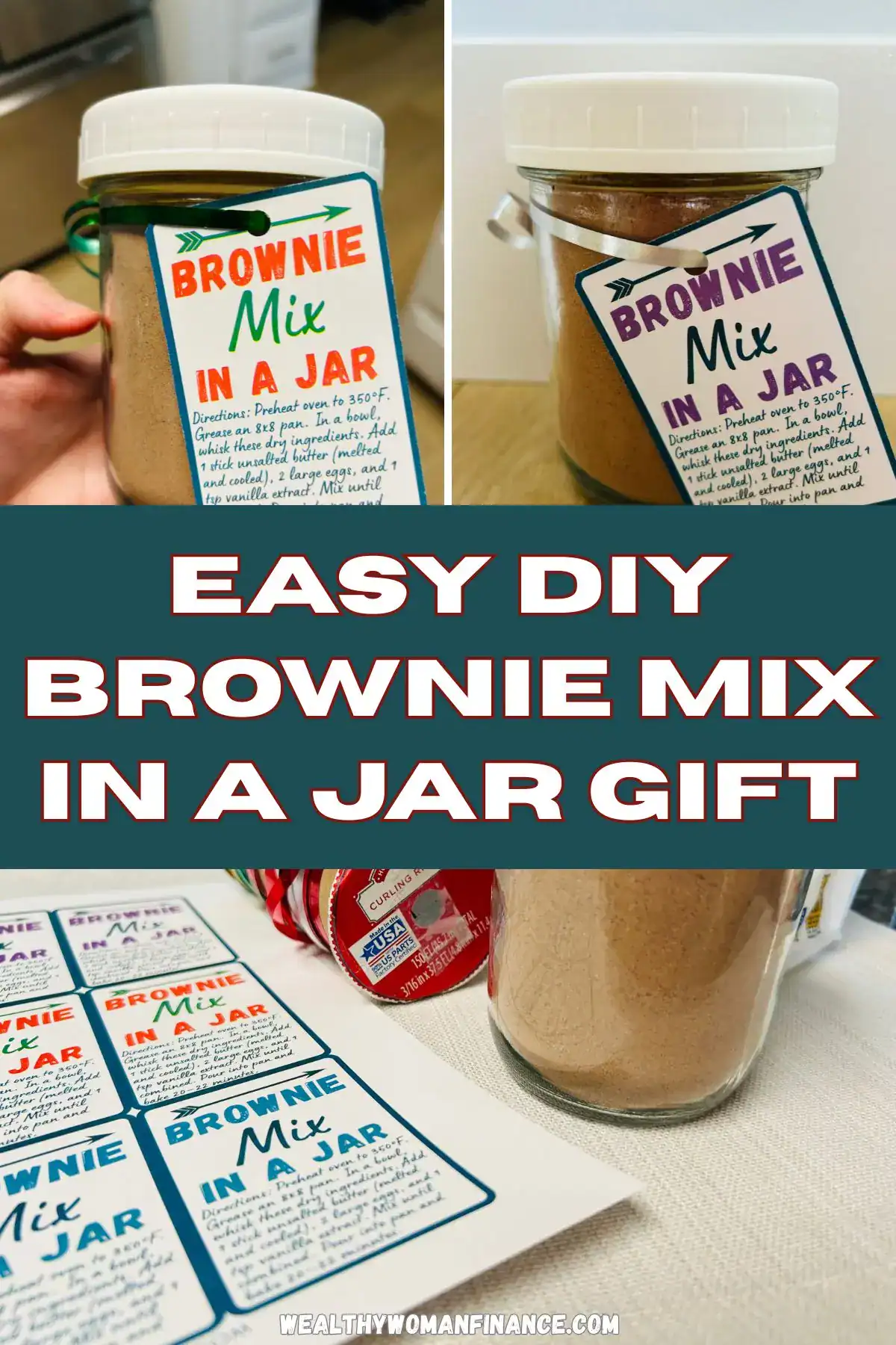 brownie mix in a jar, mason jar gifts, homemade food gifts
