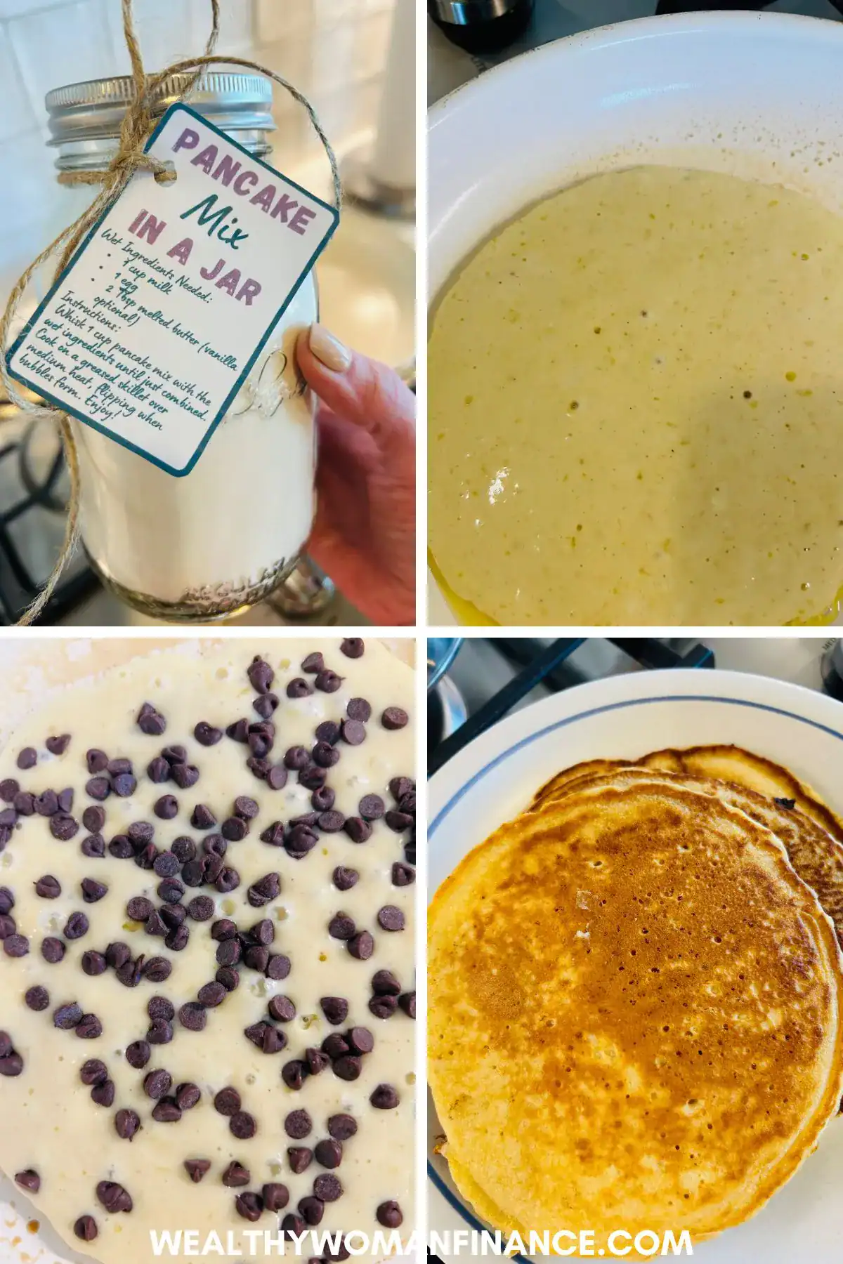 DIY pancake mix in a jar; recipes; gift; homemade; gift tag free printable