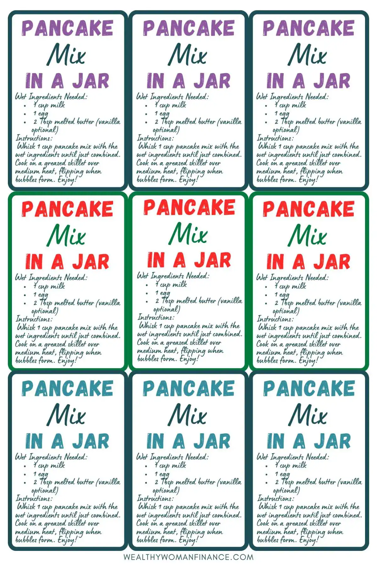 pancake mix in a mason jar; recipes gift; shake and pour; homemade DIY